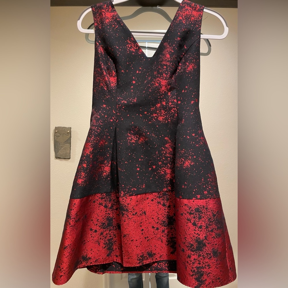 Rad and black party/cocktail dress.